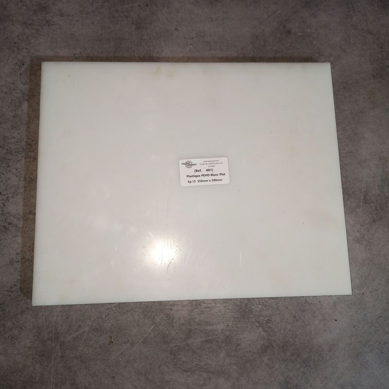 Plastique PEHD 500 Blanc Ep.15 350x280mm