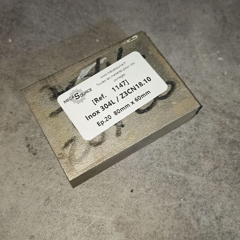 Inox 304L / Z3CN18.10 Ep.20 80mm x 60mm