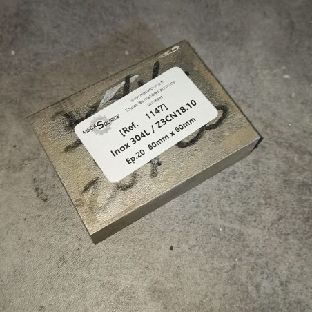 Inox 304L / Z3CN18.10 Ep.20 80mm x 60mm