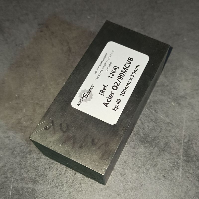 Acier O2/90MCV8 Ep.40 100mm x 50mm