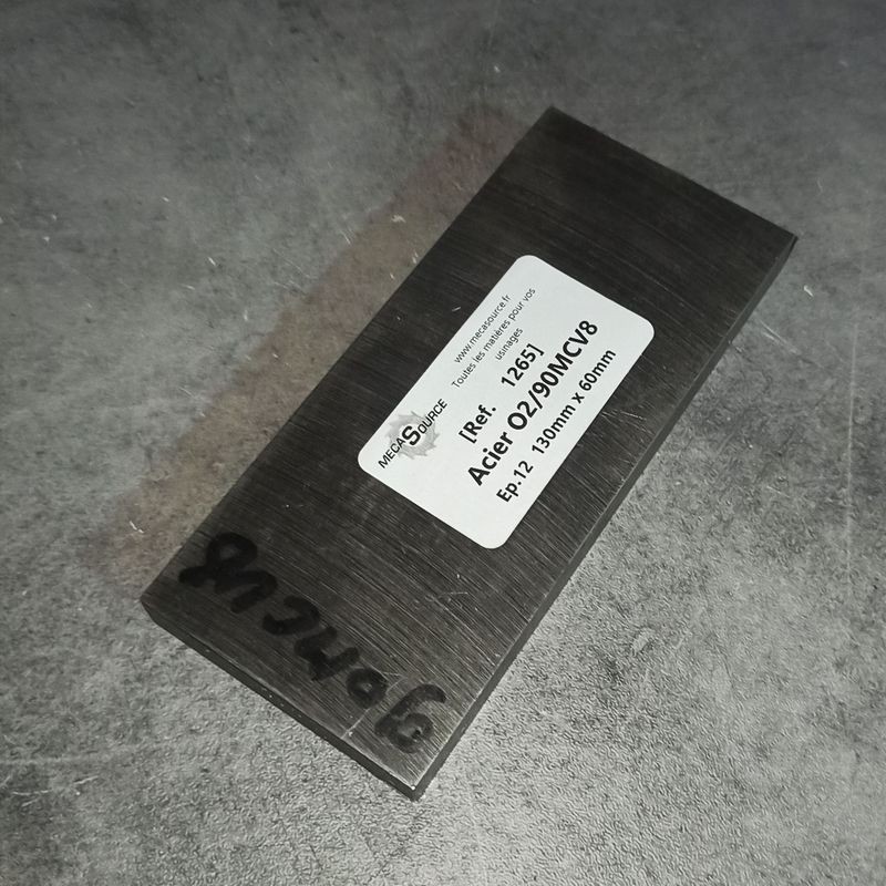Acier O2/90MCV8 Ep.12 130mm x 60mm