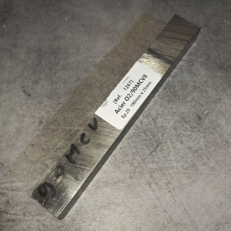 Acier O2/90MCV8 Ep.20 190mm x 25mm