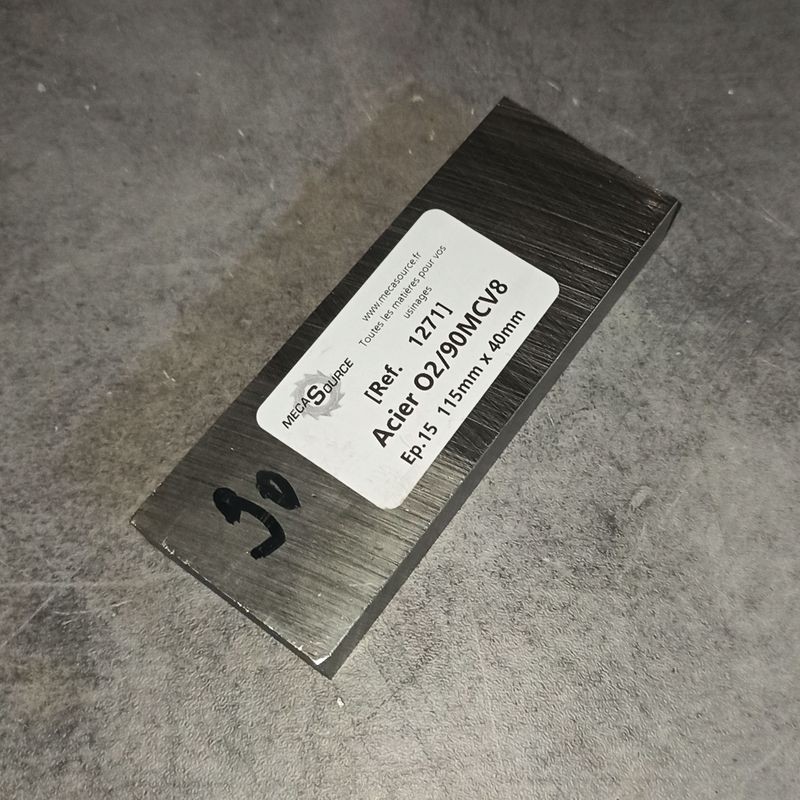 Acier O2/90MCV8 Ep.15 115mm x 40mm
