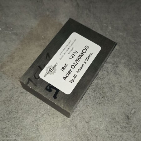 Acier O2/90MCV8 Ep.20 80mm x 50mm