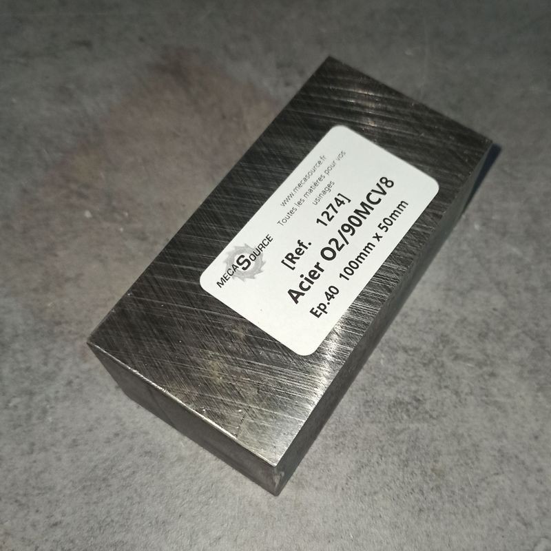 Acier O2/90MCV8 Ep.40 100mm x 50mm