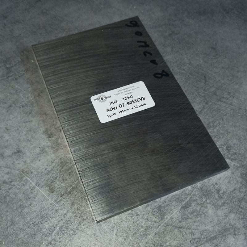 Acier O2/90MCV8 Ep.10 195mm x 125mm