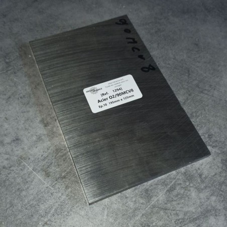 Acier O2/90MCV8 Ep.10 195mm x 125mm