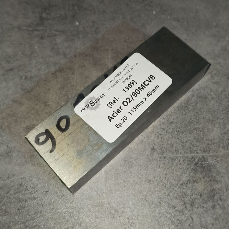 Acier O2/90MCV8 Ep.20 115mm x 40mm
