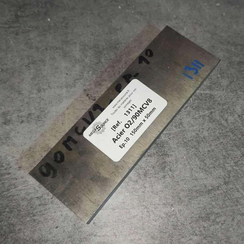 Acier O2/90MCV8 Ep.10 150mm x 50mm