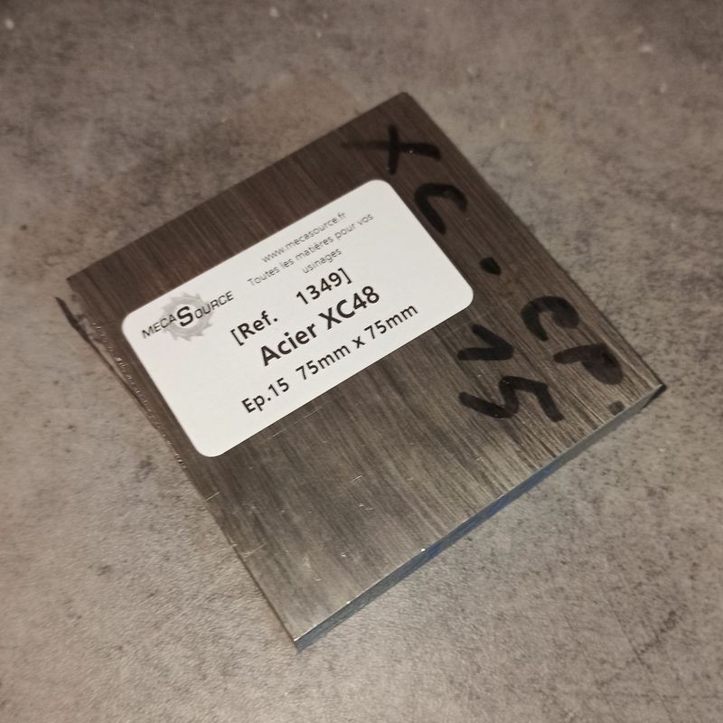 Acier XC48  Ep.15  75mm x 75mm