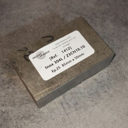 Inox 304L / Z3CN18.10  Ep.25  85mm x 50mm