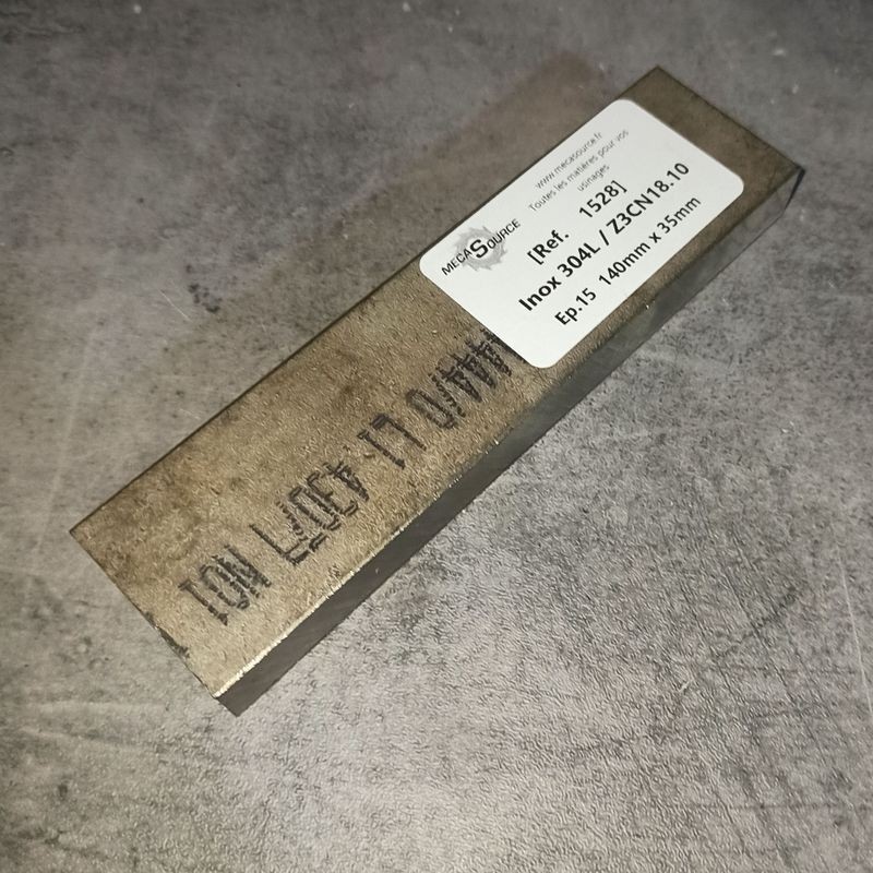 Inox 304L / Z3CN18.10  Ep.15  140mm x 35mm