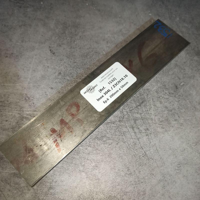 Inox 304L / Z3CN18.10  Ep.6  200mm x 50mm