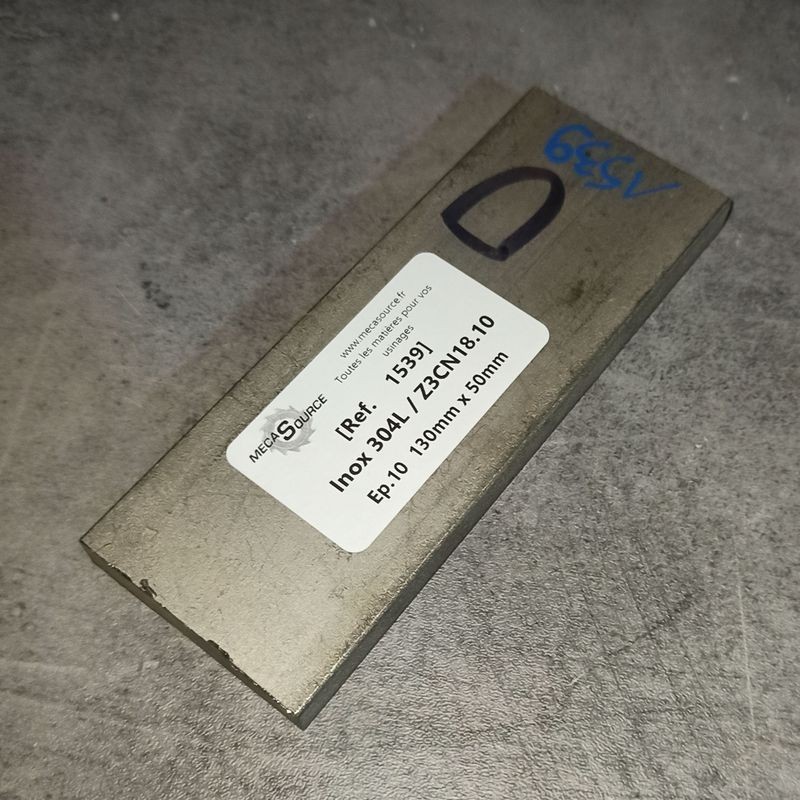 Inox 304L / Z3CN18.10  Ep.10  130mm x 50mm