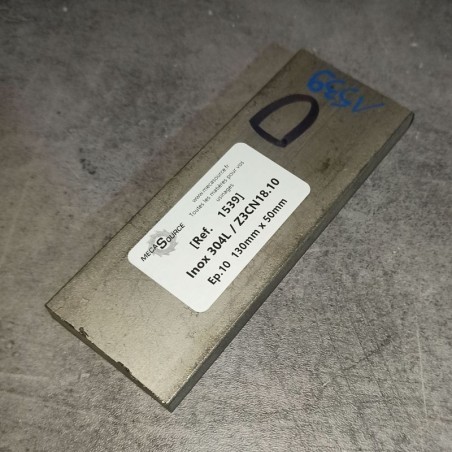Inox 304L / Z3CN18.10  Ep.10  130mm x 50mm