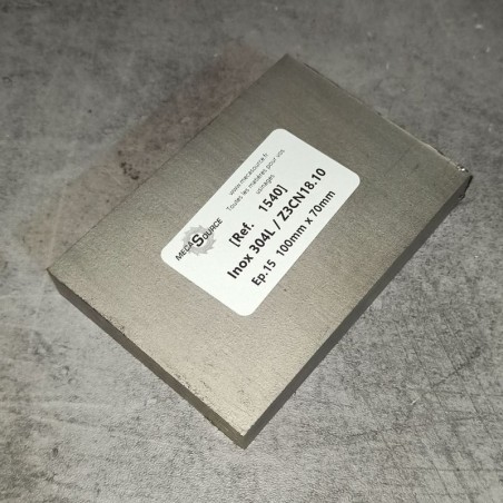 Inox 304L / Z3CN18.10  Ep.15  100mm x 70mm