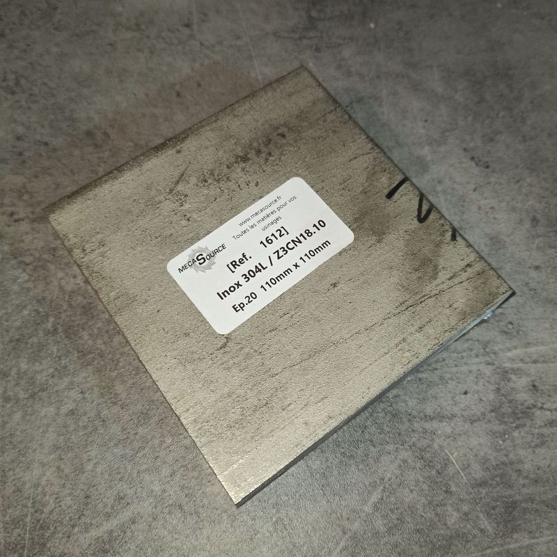 Inox 304L / Z3CN18.10 Ep.20 110mm x 110mm