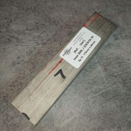 Inox 304L / Z3CN18.10 Ep.15 170mm x 40mm