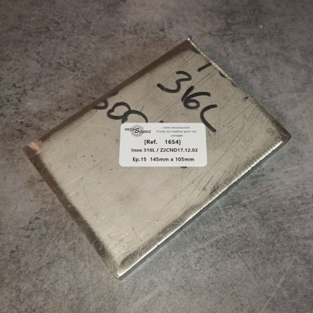 Inox 316L / Z2CND17.12.02 Ep.15 145mm x 105mm