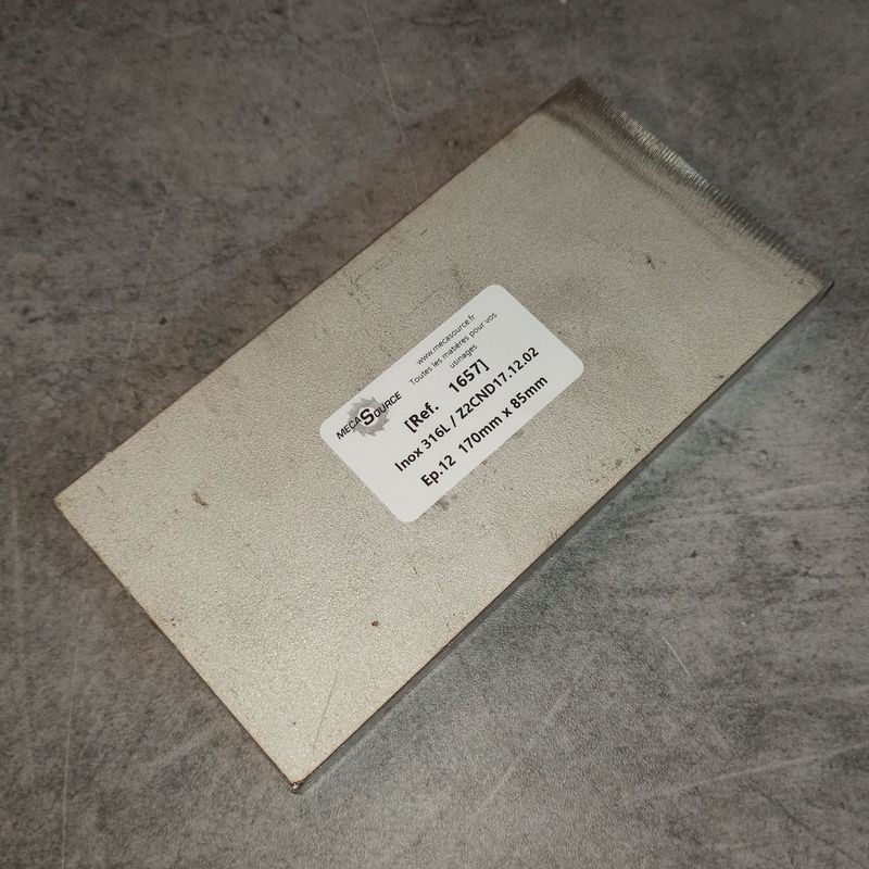 Inox 316L / Z2CND17.12.02 Ep.12 170mm x 85mm
