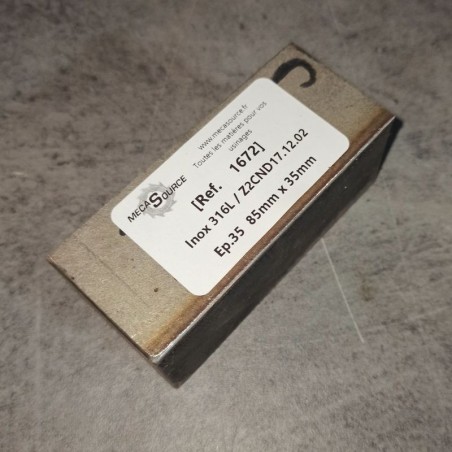 Inox 316L / Z2CND17.12.02 Ep.35 85mm x 35mm