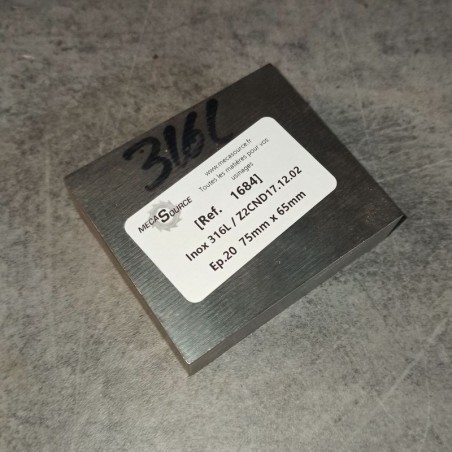 Inox 316L / Z2CND17.12.02 Ep.20 75mm x 65mm