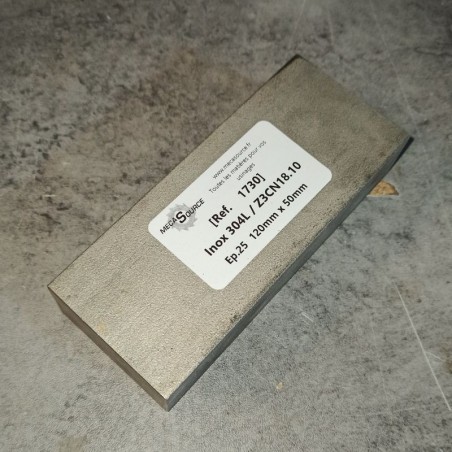 Inox 304L / Z3CN18.10 Ep.25 120mm x 50mm