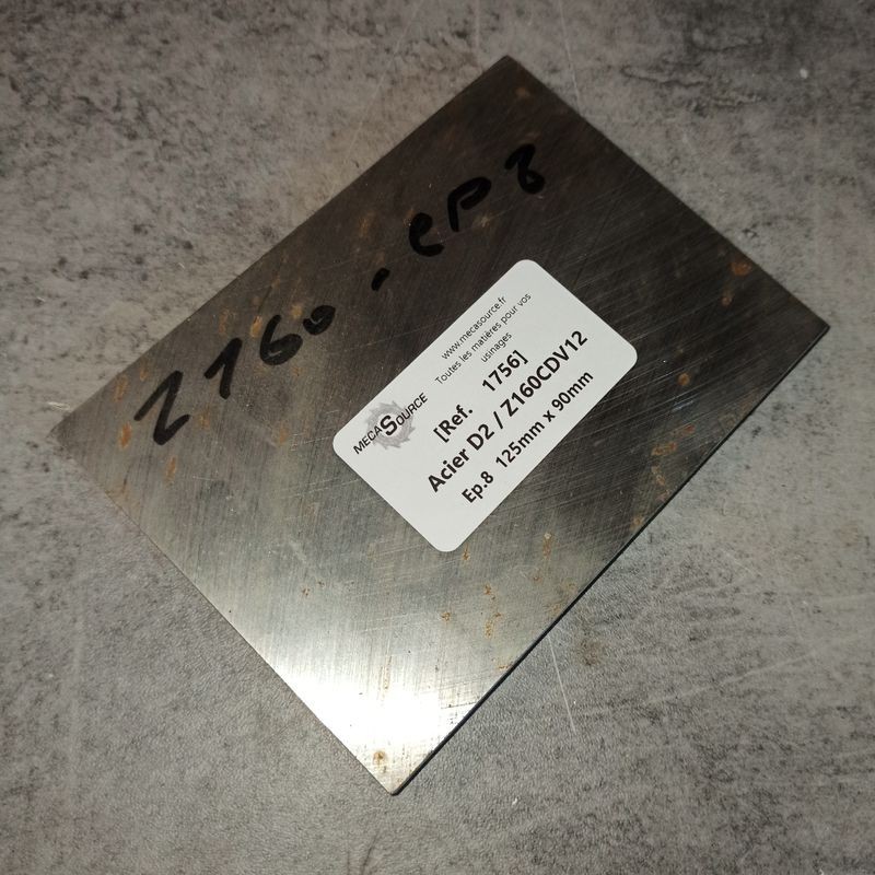 Acier D2 / Z160CDV12 Ep.8 125mm x 90mm