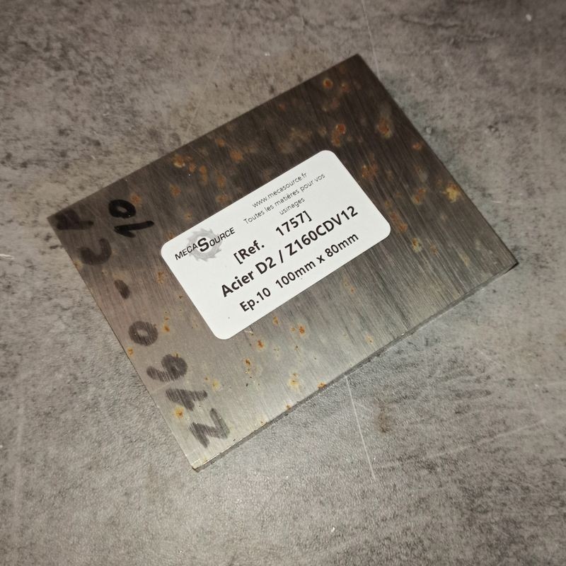 Acier D2 / Z160CDV12 Ep.10 100mm x 80mm