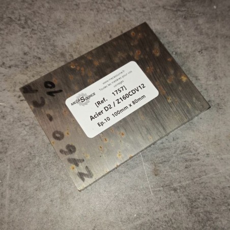 Acier D2 / Z160CDV12 Ep.10 100mm x 80mm