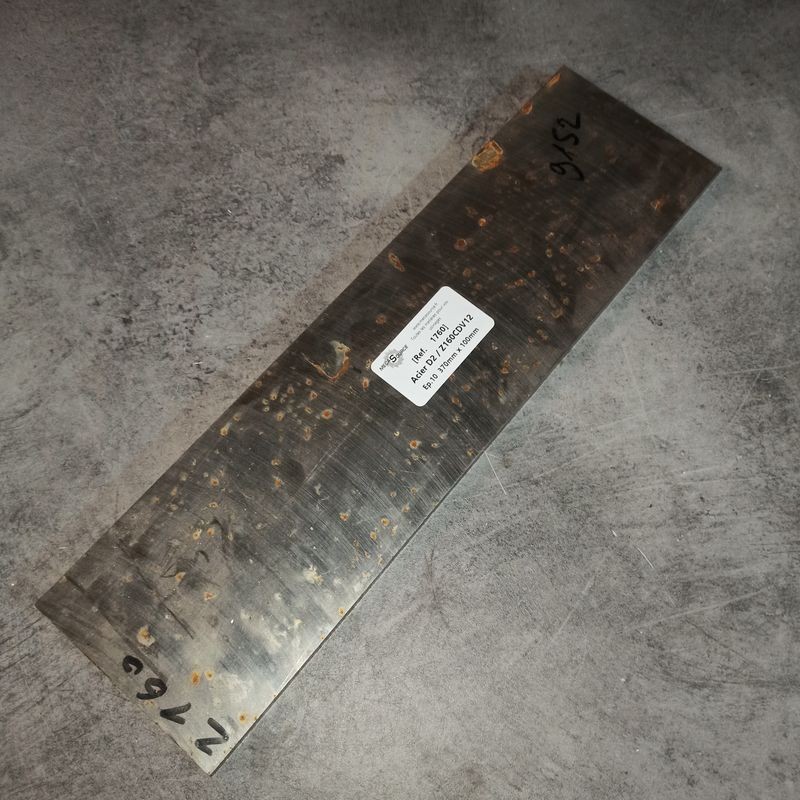 Acier D2 / Z160CDV12 Ep.10 370mm x 100mm
