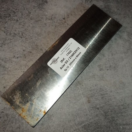 Acier D2 / Z160CDV12 Ep.12 205mm x 60mm