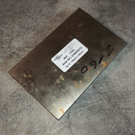 Acier D2 / Z160CDV12 Ep.15 170mm x 105mm