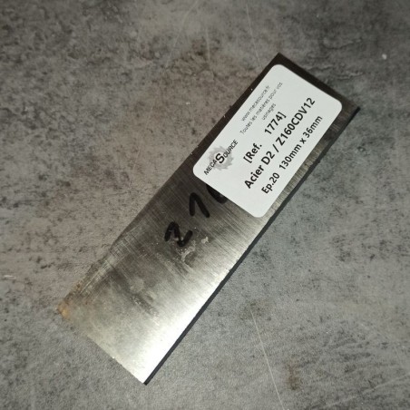 Acier D2 / Z160CDV12 Ep.20 130mm x 36mm