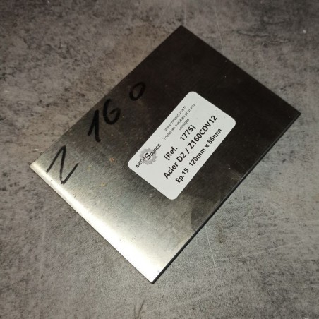 Acier D2 / Z160CDV12 Ep.15 120mm x 85mm