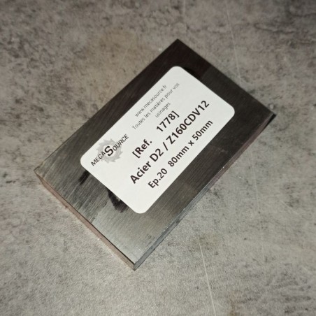 Acier D2 / Z160CDV12 Ep.20 80mm x 50mm