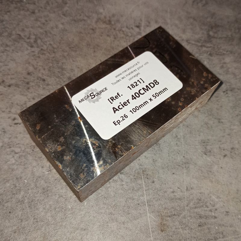 Acier 40CMD8 Ep.26 100mm x 50mm