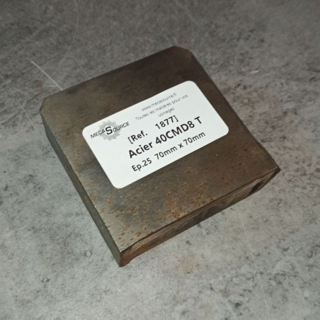 Acier 40CMD8 T Ep.25  70mm x 70mm