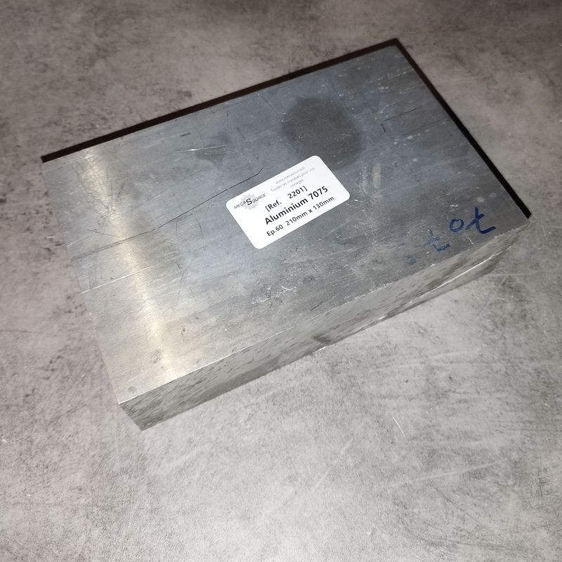 Aluminium 7075  Ep.60  210mm x 130mm