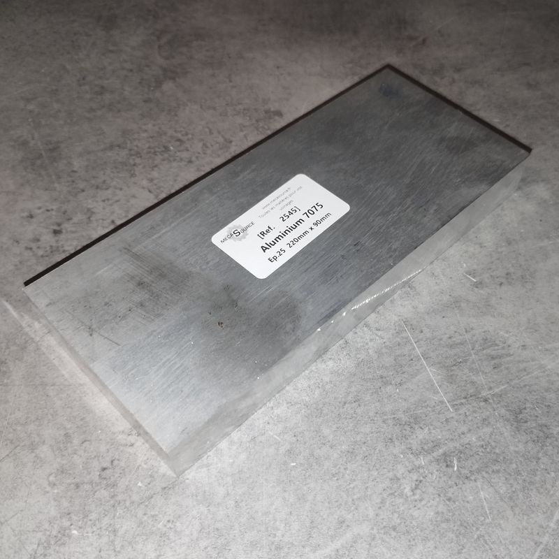Aluminium 7075  Ep.25  220mm x 90mm