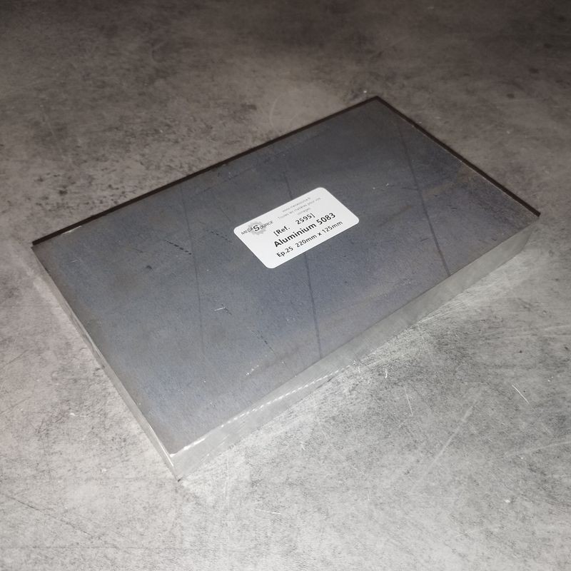 Aluminium 5083  Ep.25  220mm x 125mm