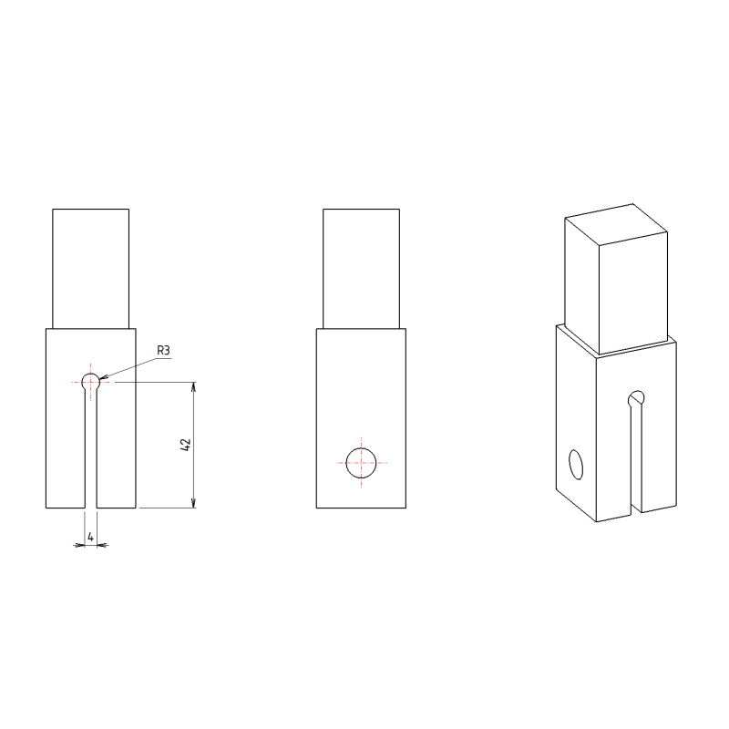 Embout tube carré