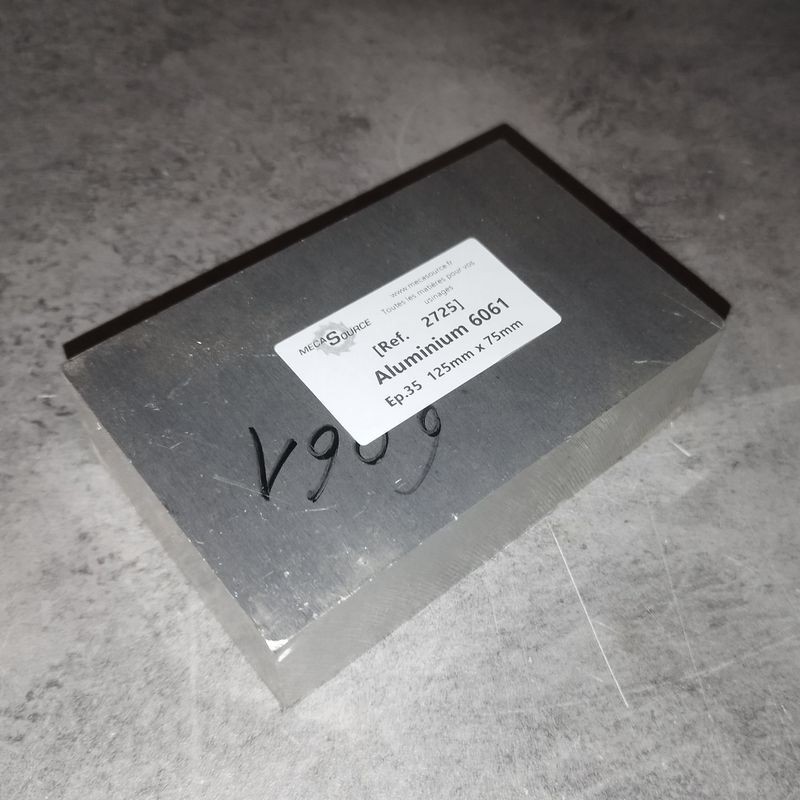 Aluminium 6061  Ep.35  125mm x 75mm