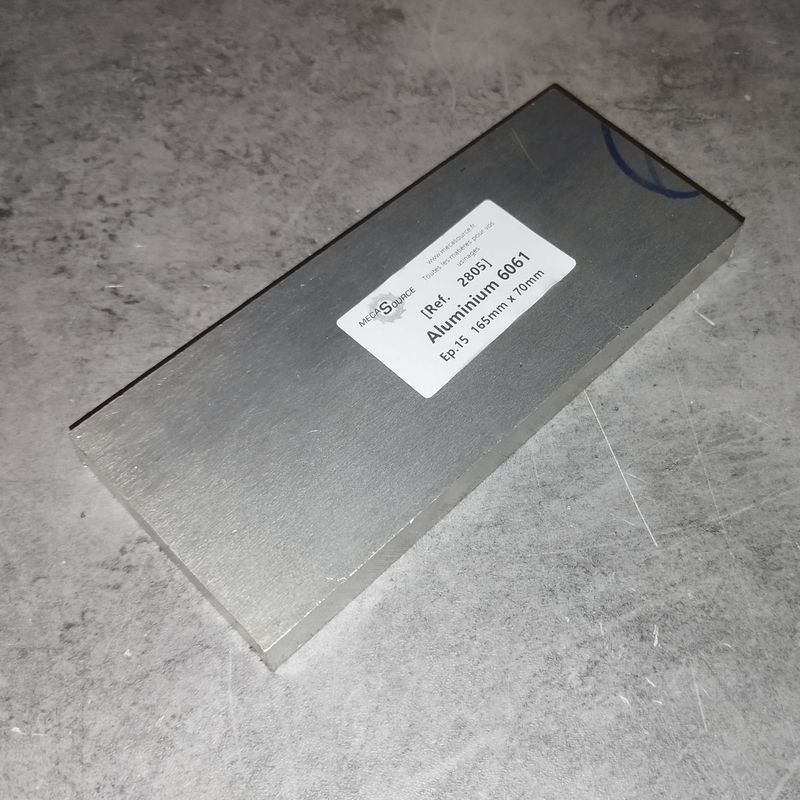 Aluminium 6061  Ep.15  165mm x 70mm
