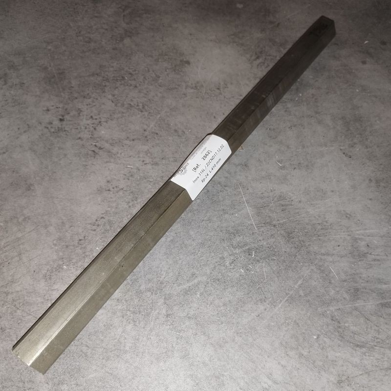 Inox 316L / Z2CND17.12.02  Ep.24  L.410 mm