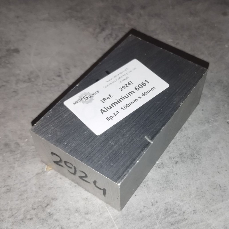 Aluminium 6061  Ep.34  100mm x 60mm